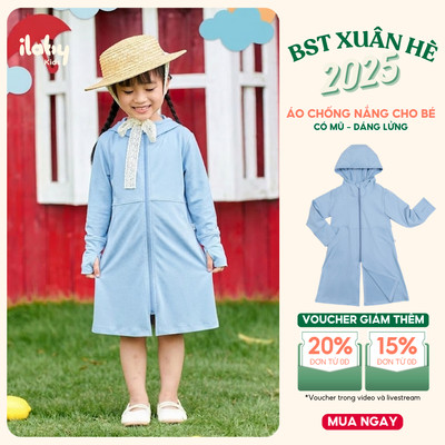 [ILABY 10-40kg] Áo chống nắng cho bé, áo chống nắng toàn thân dáng lửng chất liệu thun kim cương [3514]