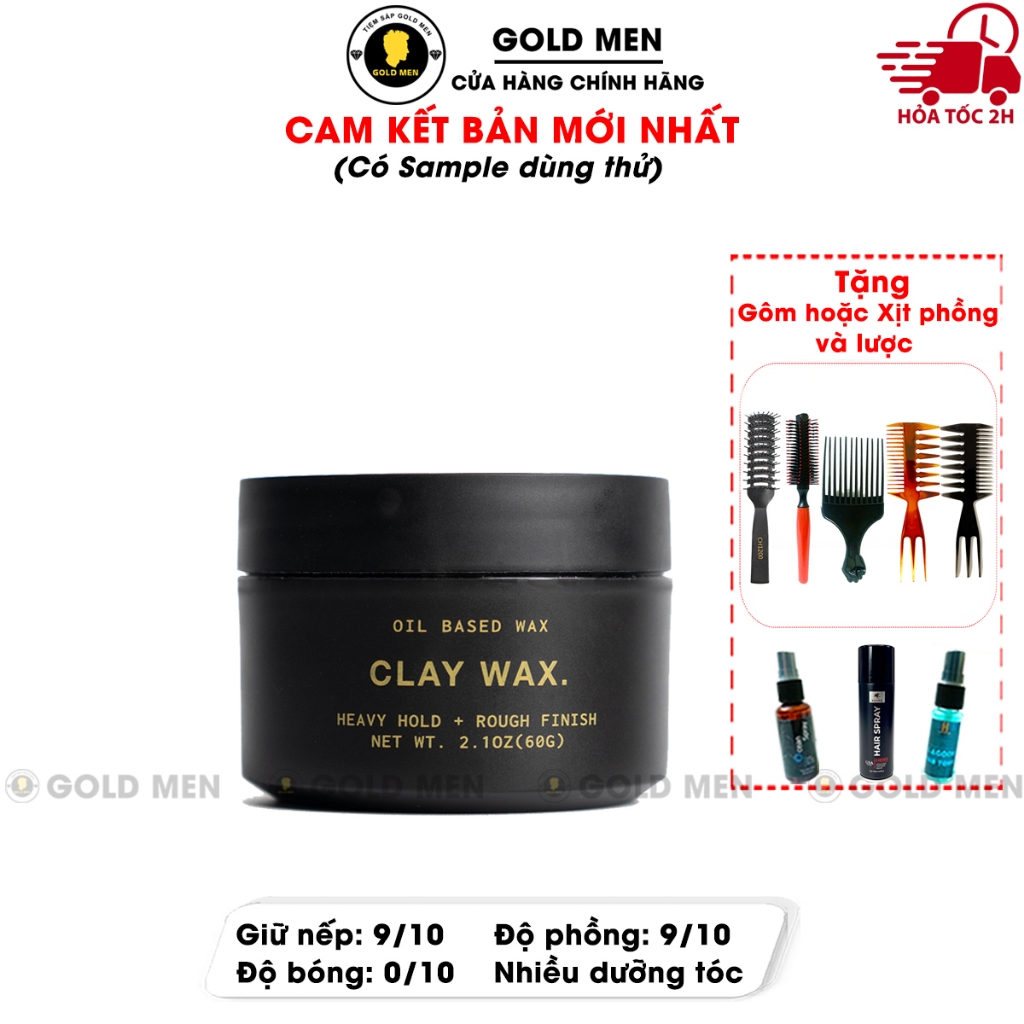 Sáp vuốt tóc Rusty Lab Clay Wax siêu giữ nếp + Tặng quà