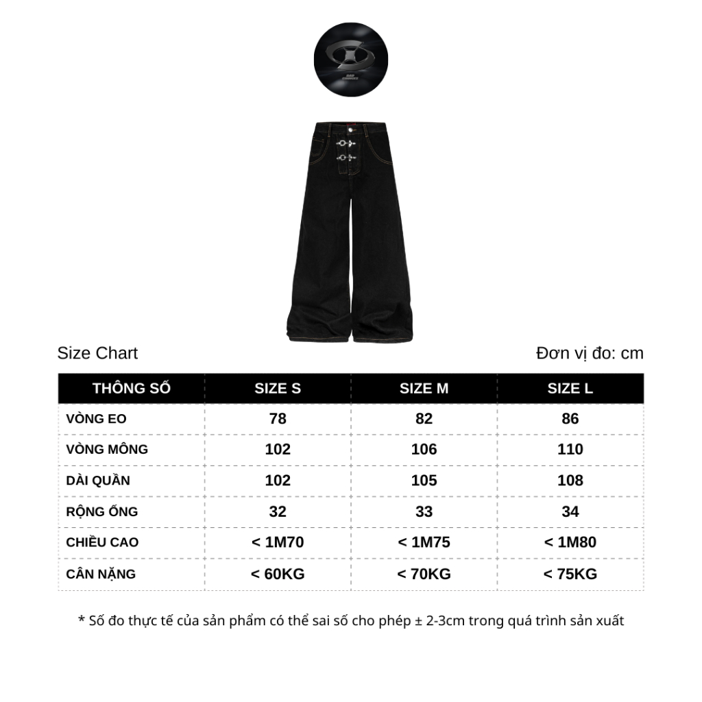 Bad Choices | Quần Wide-legs Jeans khóa gài TOGGLE wash màu ống rộng | BigBuy360 - bigbuy360.vn
