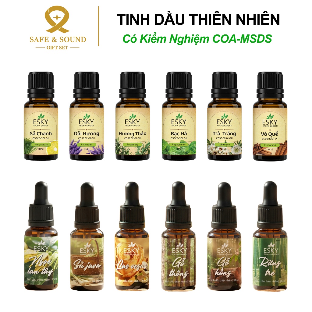 Tinh dầu thiên nhiên ESKY Aroma Garden 10ml | Có kiểm nghiệm COA | Thư Giãn, Ngủ Ngon