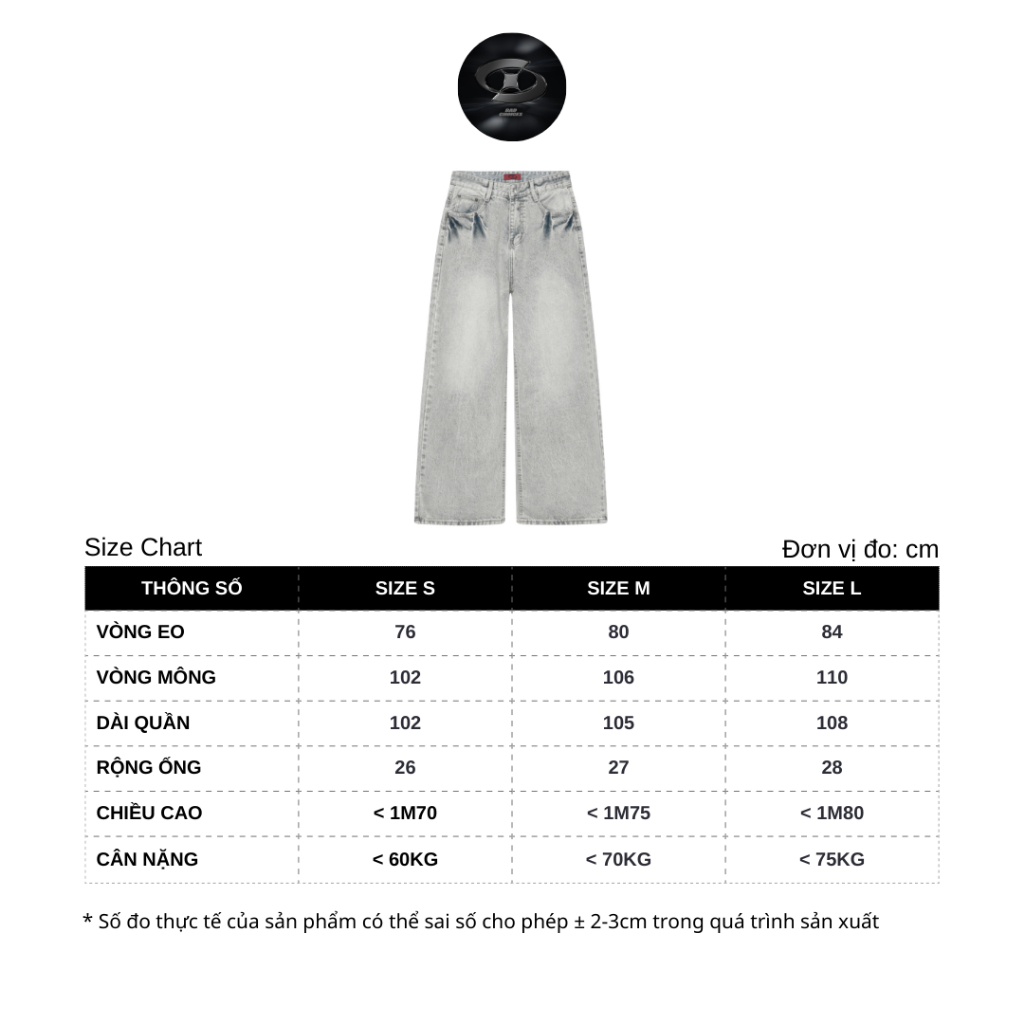 Bad Choices | Quần jeans ống suông PLAIN wash màu phong cách Menswear | BigBuy360 - bigbuy360.vn