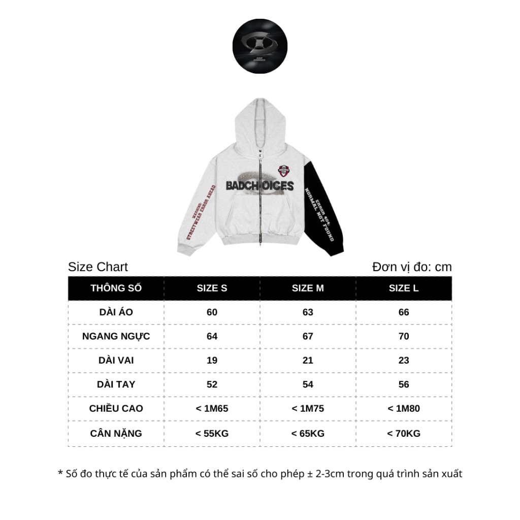 Bad Choices | Áo Hoodie Zip ERROR nỉ chân cua thêu logo phối tay form boxy | BigBuy360 - bigbuy360.vn