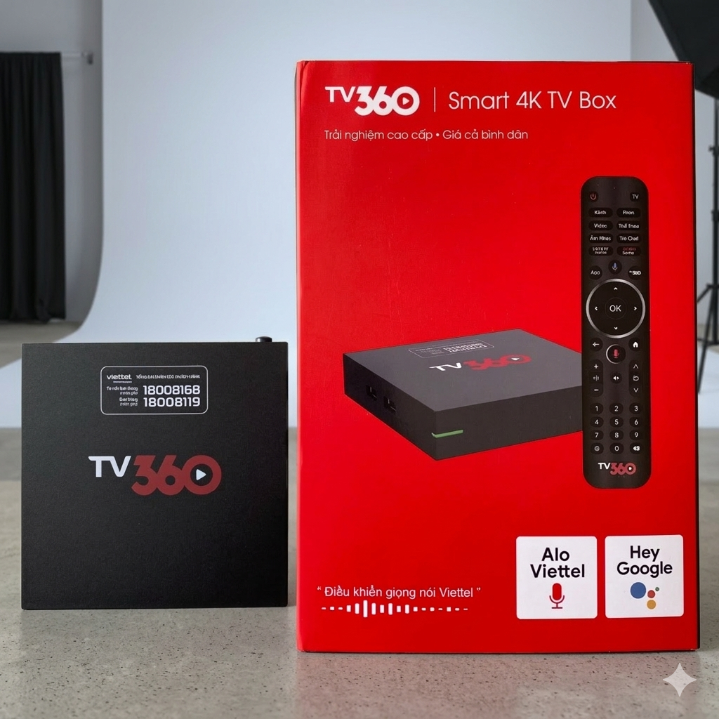 Android TV Box Viettel TV360 New Full Box ROM ATV Xem 200+ Kênh Truyền Hình Netflix 4K Giọng Nói