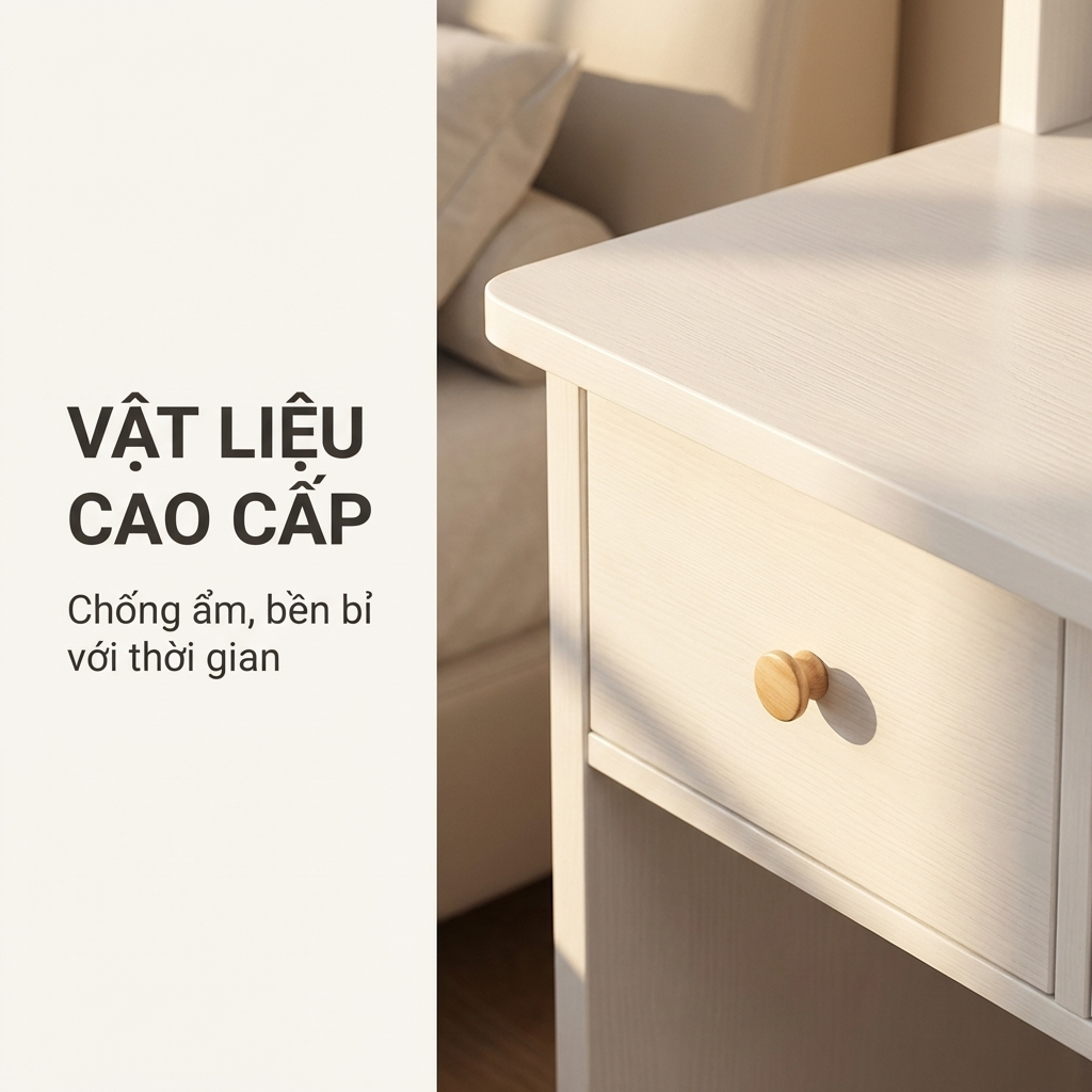 BMZAR Bàn trang điểm đa chức năng với đèn LED và nhiều ngăn kéo tiết kiệm không gian | BigBuy360 - bigbuy360.vn