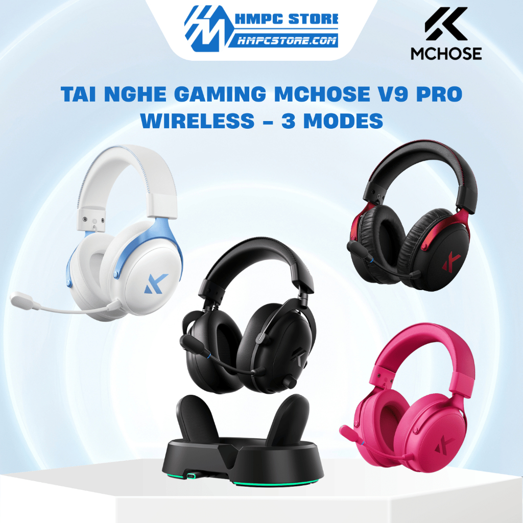 [HÀNG CHÍNH HÃNG] Tai nghe không dây Gaming MCHOSE V9 Pro Wireless - 3 Modes | Bảo hành 12 tháng