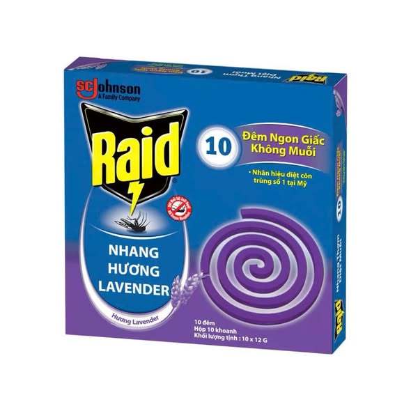 NHANG MUỖI RAID HƯƠNG LAVENDER – NGỦ NGON KHÔNG LO MUỖI
