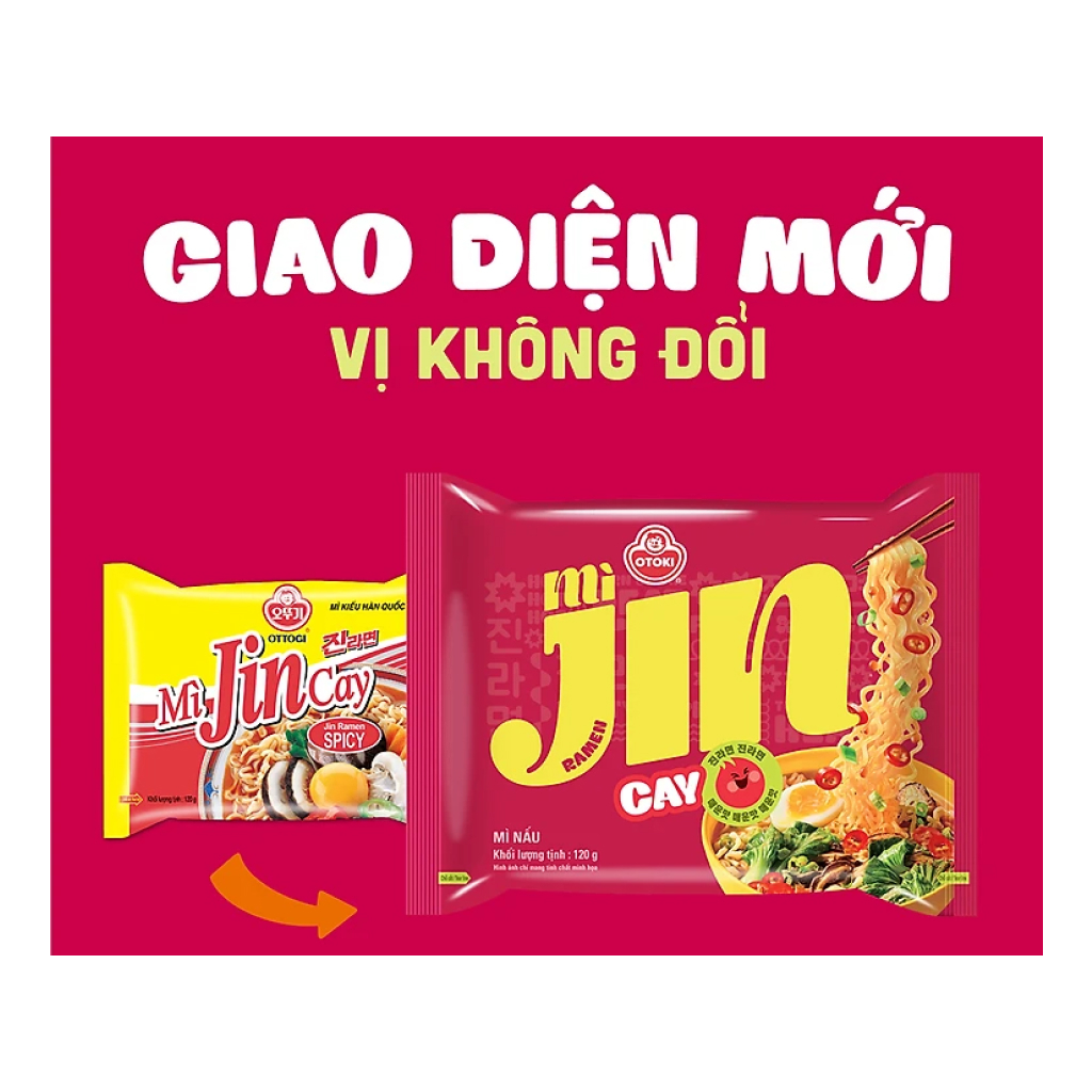 Lốc 05 gói Mì Ottogi Jin Ramen cay