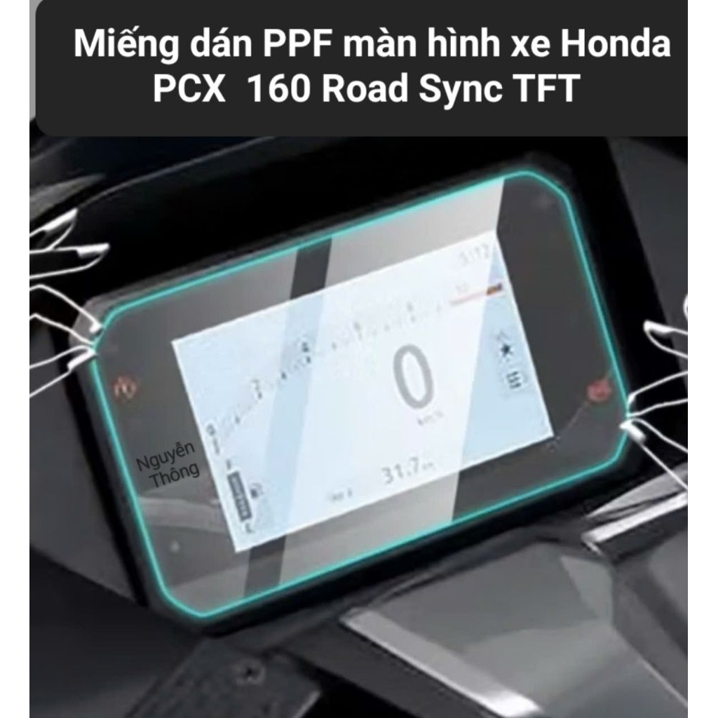 PPF PCX 160 2025 RoadSync, miếng dán PPF bảo vệ mặt đồng hồ xe PCX 160 2025 RoadSync TFT