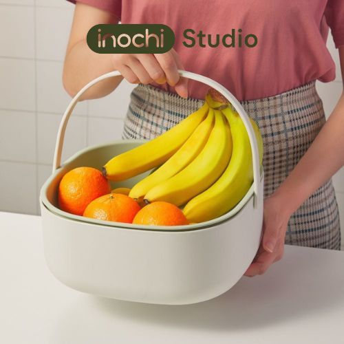 [INOCHI] Bộ thau rổ có quai xách Yoko 27cm, nhựa nguyên sinh cao cấp, kháng khuẩn, an toàn sức khỏe.