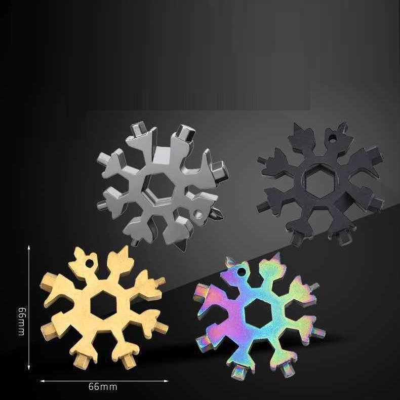 Móc khóa hình bông tuyết đa năng 18 trong 1 -HGS