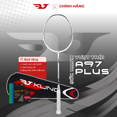 Vợt cầu lông KUNO A97 Plus Chính Hãng Phù Hợp Cho Mọi Lứa Tuổi, Căng Sẵn 10.5kg, Full Carbon 4U Tặng Kèm Quấn Cán