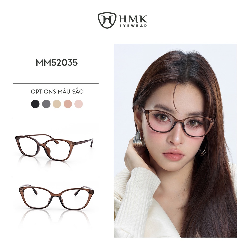 Gọng Kính Mắt Mèo HMK Eyewear Nhựa Thời Trang Hàn Quốc Sang Trọng Hợp Mọi Dáng Mặt - MM52035