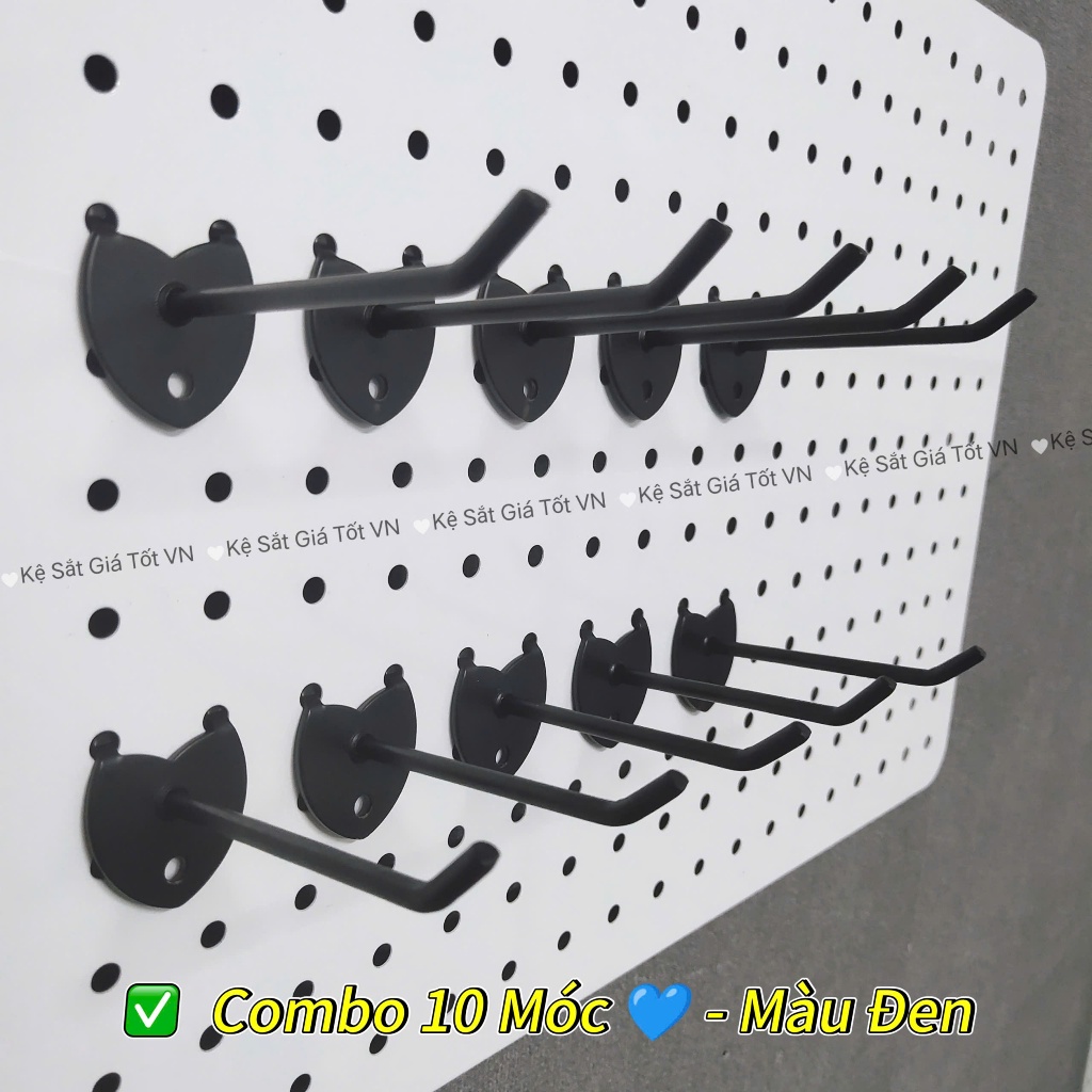 {COMBO} Móc trái tim treo kệ lưng tôn lỗ - Móc treo phụ kiện điện thoại, quần áo