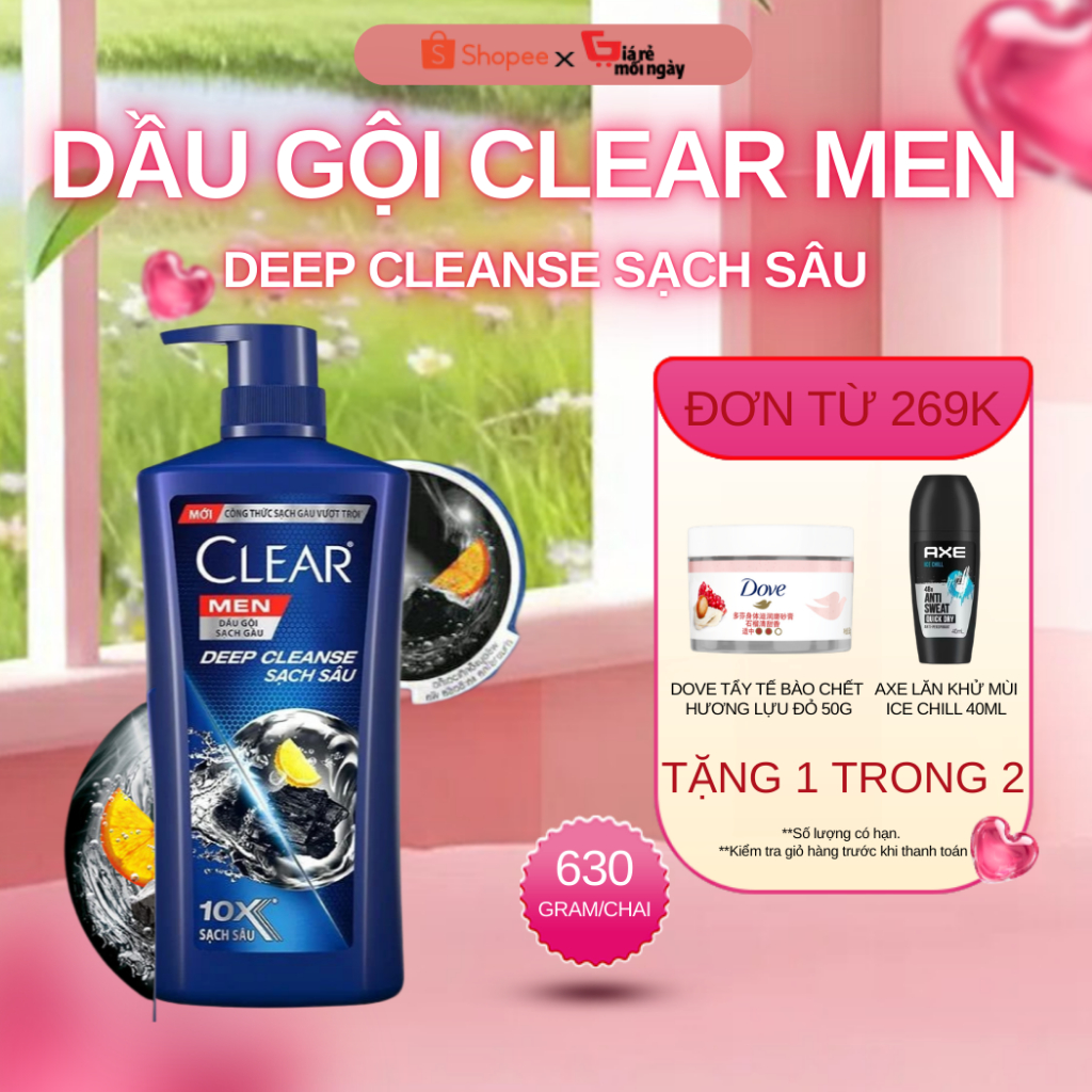 Dầu Gội Clear Men Mềm Sạch Sâu 630G/Chai
