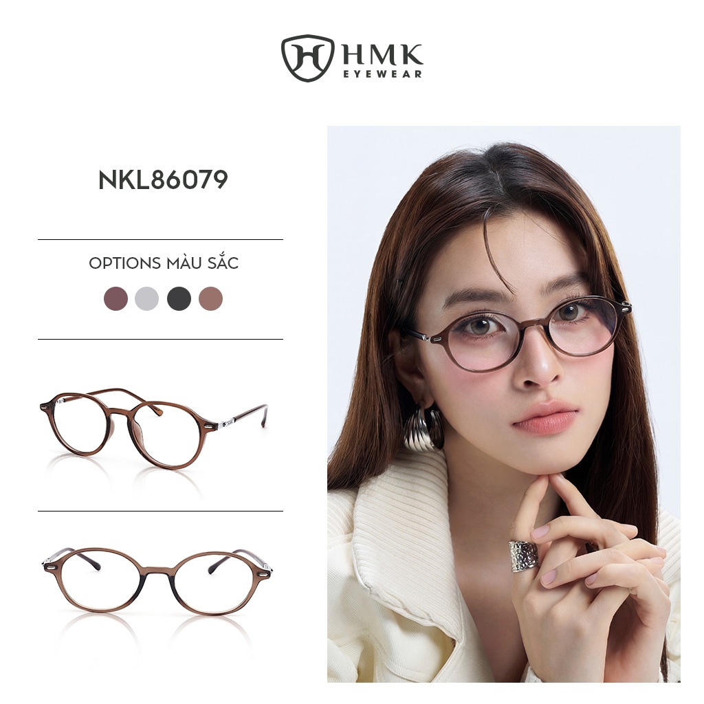Mắt Kính Tròn HMK Eyewear Nhựa Dẻo Nhiều Màu Trong Suốt Trendy Hàn Quốc Hợp Mọi Khuôn Mặt - NKL86079