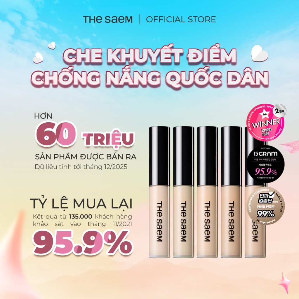 [THE SAEM] Che khuyết điểm chống nắng che phủ cao THE SAEM Cover Perfection Tip Concealer