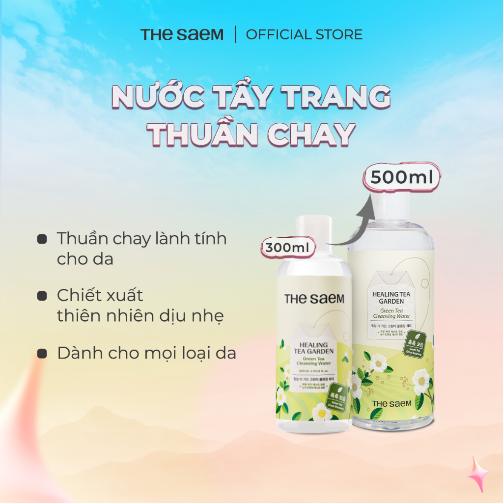 [THE SAEM] Nước tẩy trang dịu nhẹ THE SAEM Healing Tea Garden Cleansing Water