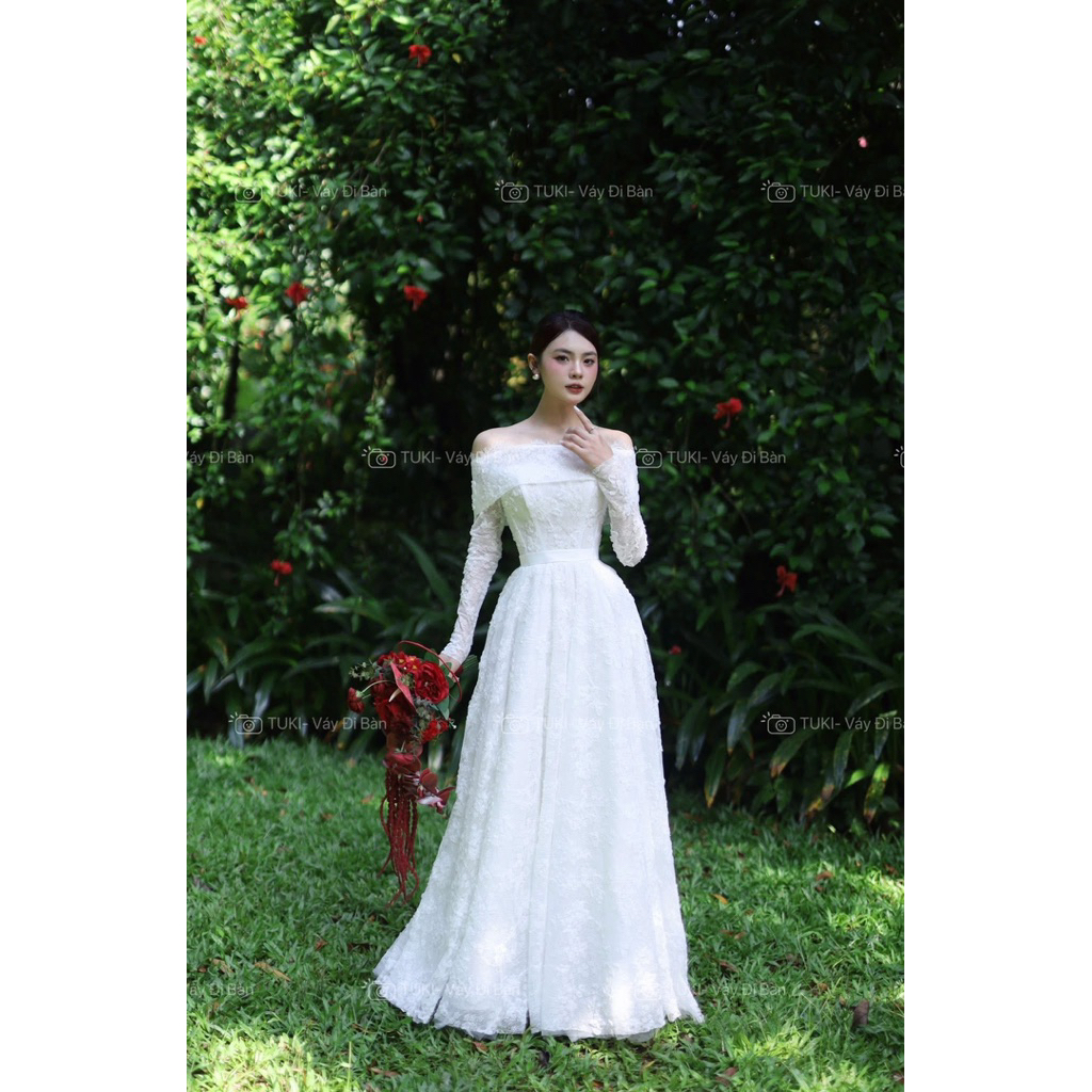 Váy đi bàn cô dâu Tuki ren (tặng kèm tùng váy)