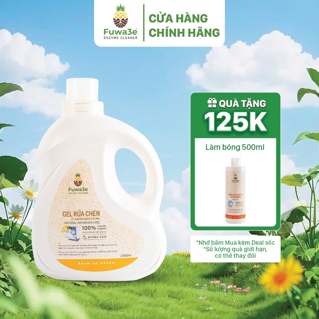 Nước Rửa Chén Cho Máy Rửa Chén Bát Fuwa3e Enzyme Sinh Học Dạng Gel 2L