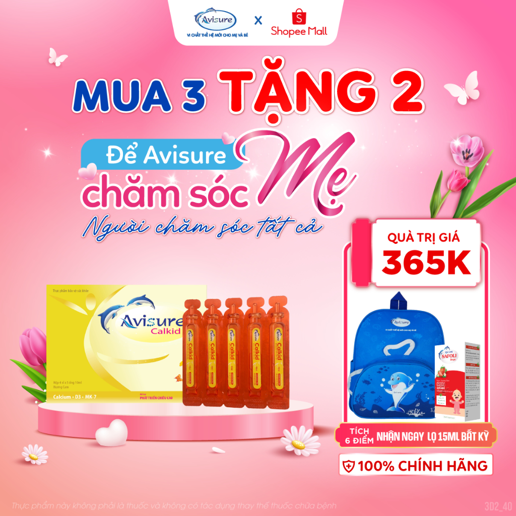 Combo 3 hộp Avisure calkid - Canxi hữu cờ cho bé