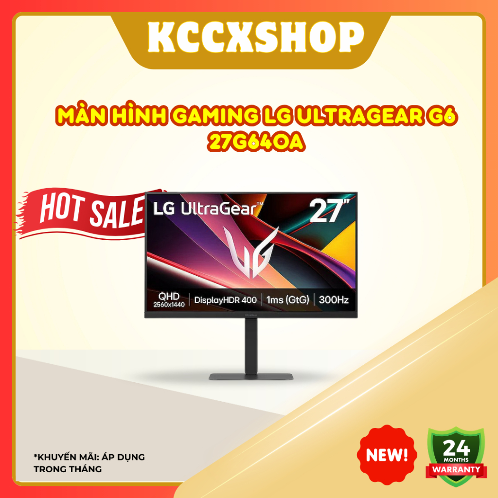 Màn hình Gaming LG UltraGear G6 27G640A-B 27 inch QHD IPS 300Hz 1ms – Tốc độ cực cao cho game thủ