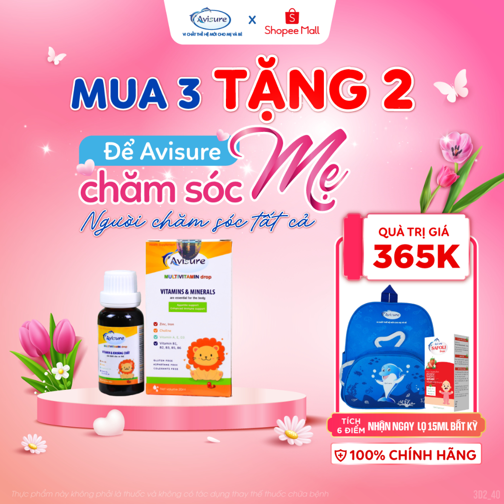 Vitamin tổng hợp cho bé Avisure Multi TPBVSK bổ sung 11 loại vitamin và khoáng chất 30ml