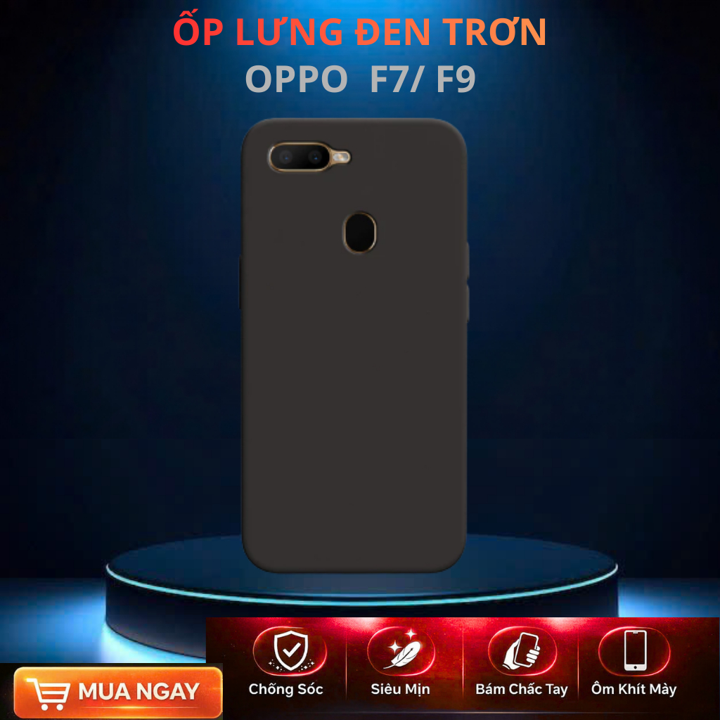 Ốp lưng TPU ĐEN TRƠN OPPO F9 /F7 , silicon, bảo vệ camera VHCASE.STORE