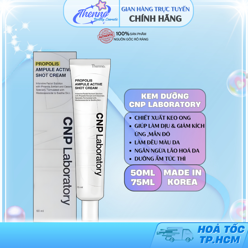 Kem Dưỡng Phục Hồi Da Chiết Xuất Keo Ong CNP Laboratory Propolis Ampule Active Shot Cream 50ml