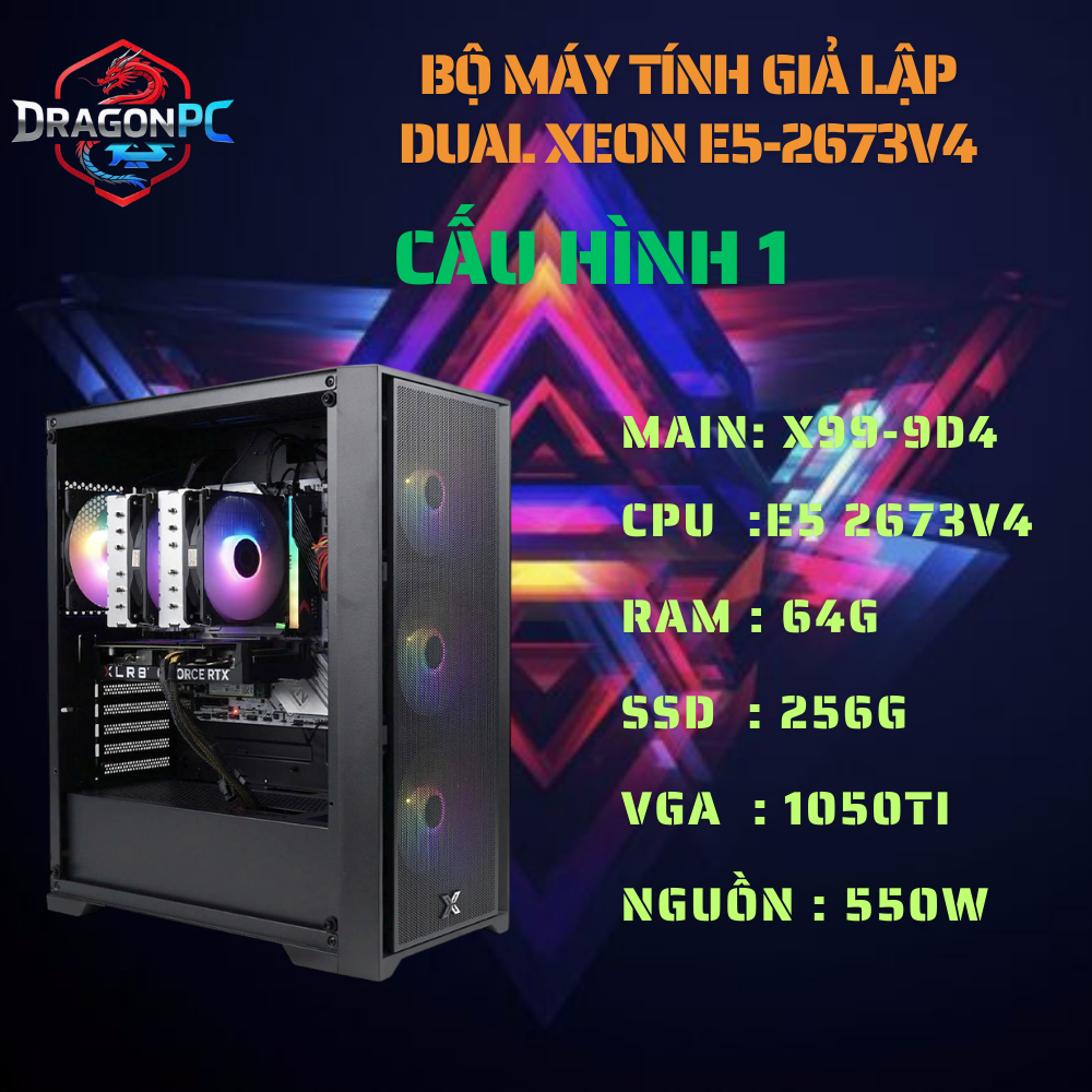Bộ Máy Tính Chuyên Giả Lập Dual Xeon E5-2673V4
