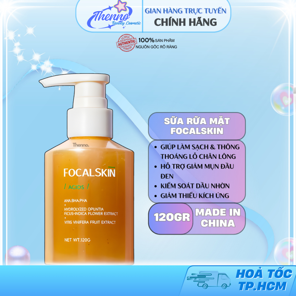 Sữa Rửa Mặt Sủi Bọt Sạch Sâu Kiềm Dầu Focalskin Bubble BlackHead Remover Facial Cleanser 120g