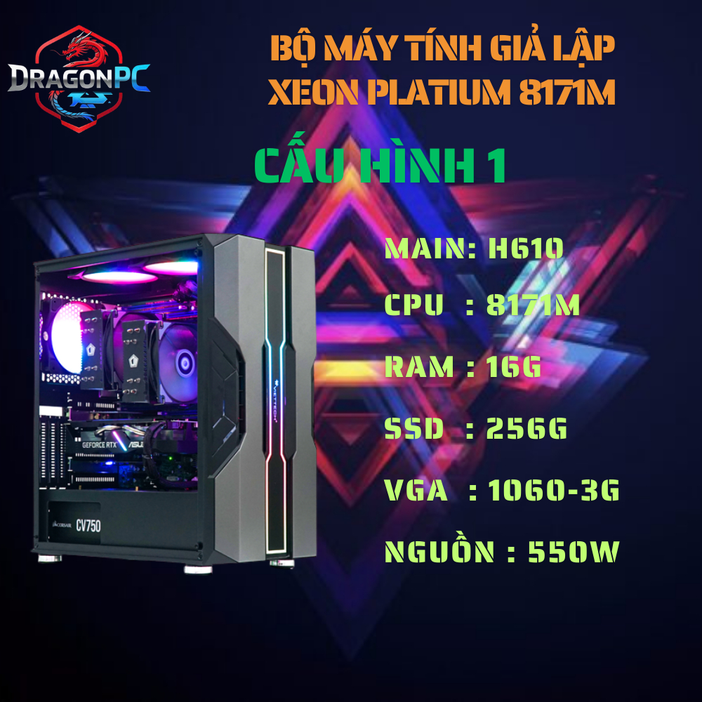 Bộ Máy Tính Giả Lập Dual Xeon Platium 8171M Cực Mạnh