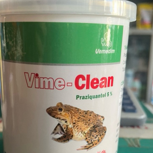 Vemedim Vime-Clean Praziquantel 5% -  trùng ngoài da, giun sán trong ruột ếch giúp ếch lớn nhanh chó