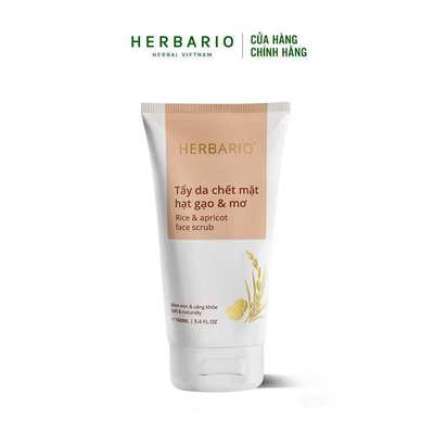 Tẩy da chết mặt hạt gạo & mơ Herbario 160ml