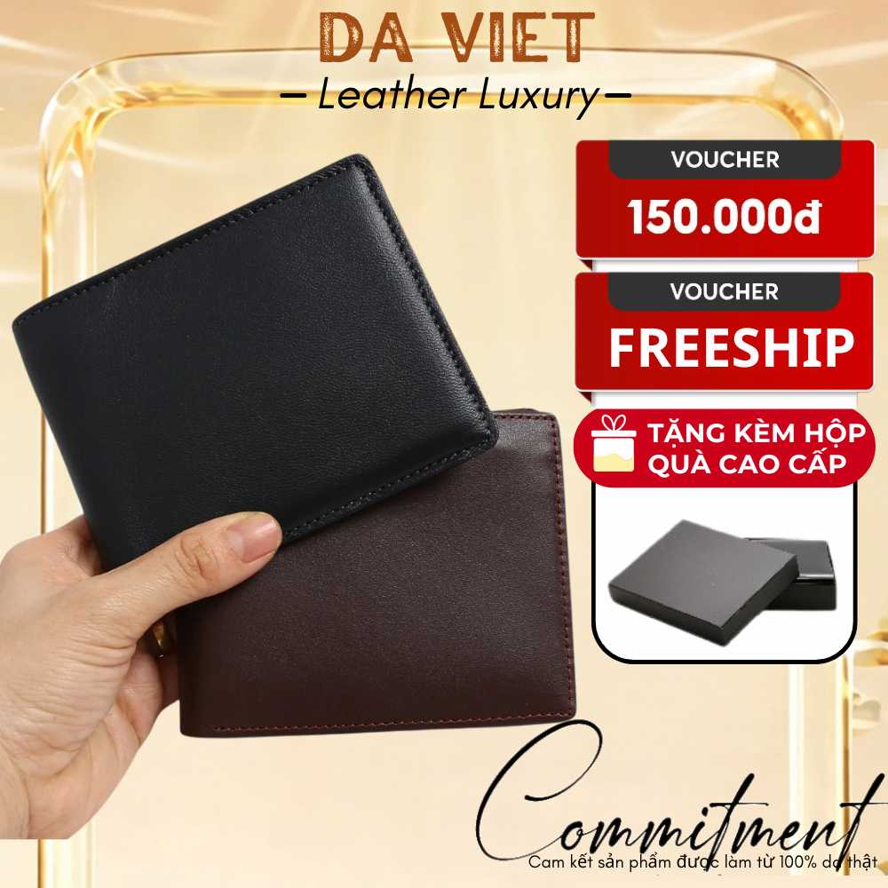 Ví Nam Da Bò Thật Cao Cấp, Bóp Nam Nhiều Ngăn Kiểu Dáng Classic Sang Trọng - Quà Tặng Cho Nam