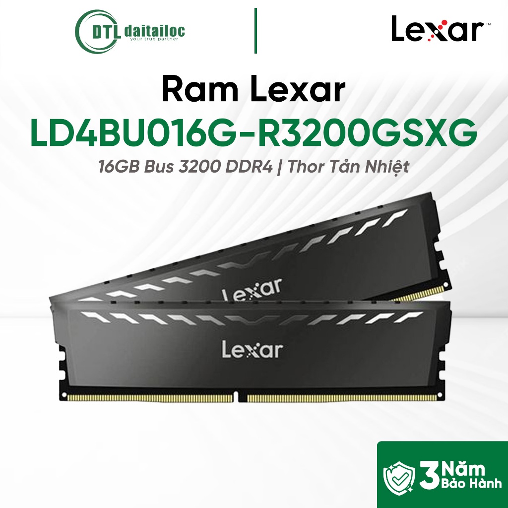 RAM Lexar 16G Bus 3200 DDR4 Thor Tản Nhiệt (LD4BU016G-R3200GSXG) | Chính Hãng | Bảo Hành 36 Tháng