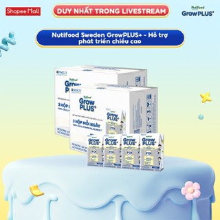 [Livestream Lucie] Combo 2 Thùng 24 Hộp Sữa Bột Pha Sẵn Nutifood Sweden GrowPLUS+ Cao lớn vượt trội hộp 110 ml