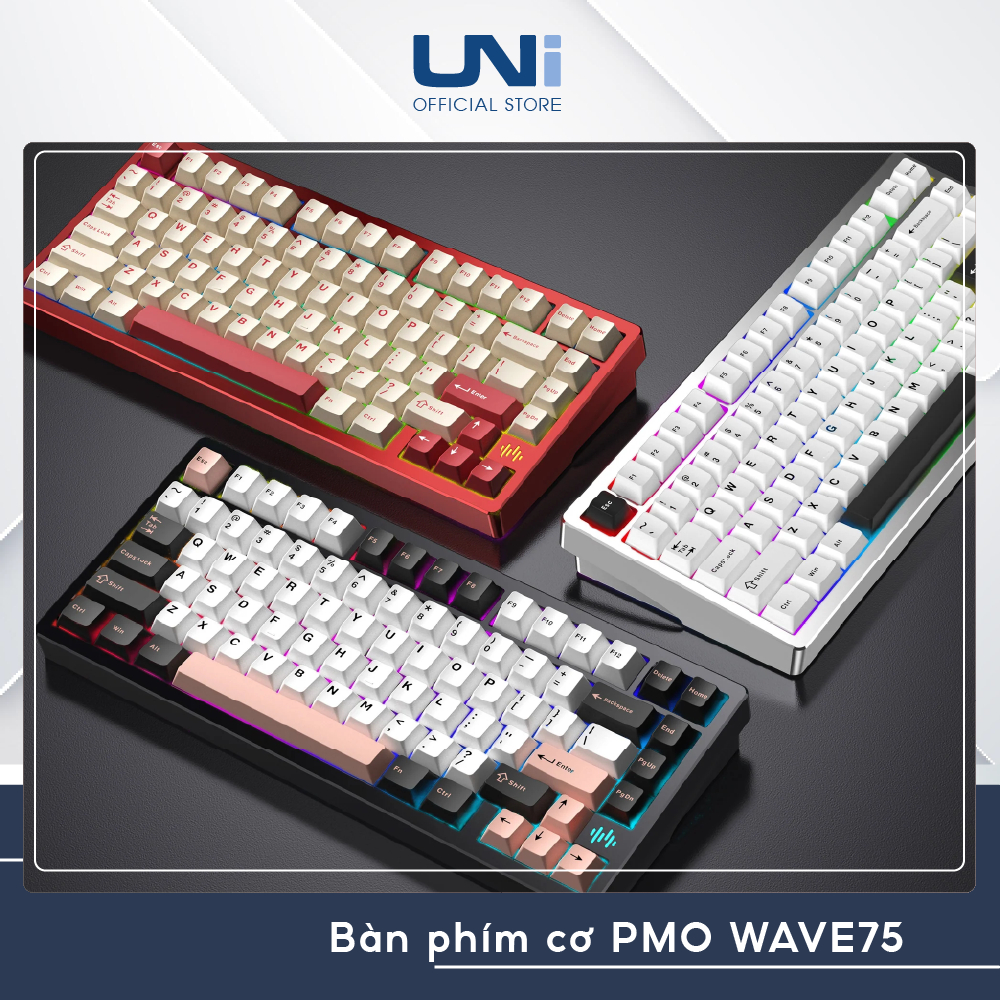 HÀNG SẴN GIAO - Bàn phím cơ PMO WAVE75 QMK – Layout 75% - Case Nhôm - 3 mode – UNI OFFICIAL STORE