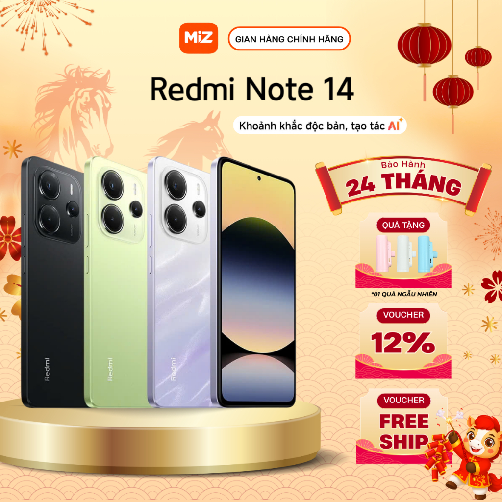 Điện Thoại Xiaomi Redmi Note 14 6/128GB - 8/128GB - 8/256GB Quốc Tế - Bảo hành 24 Tháng