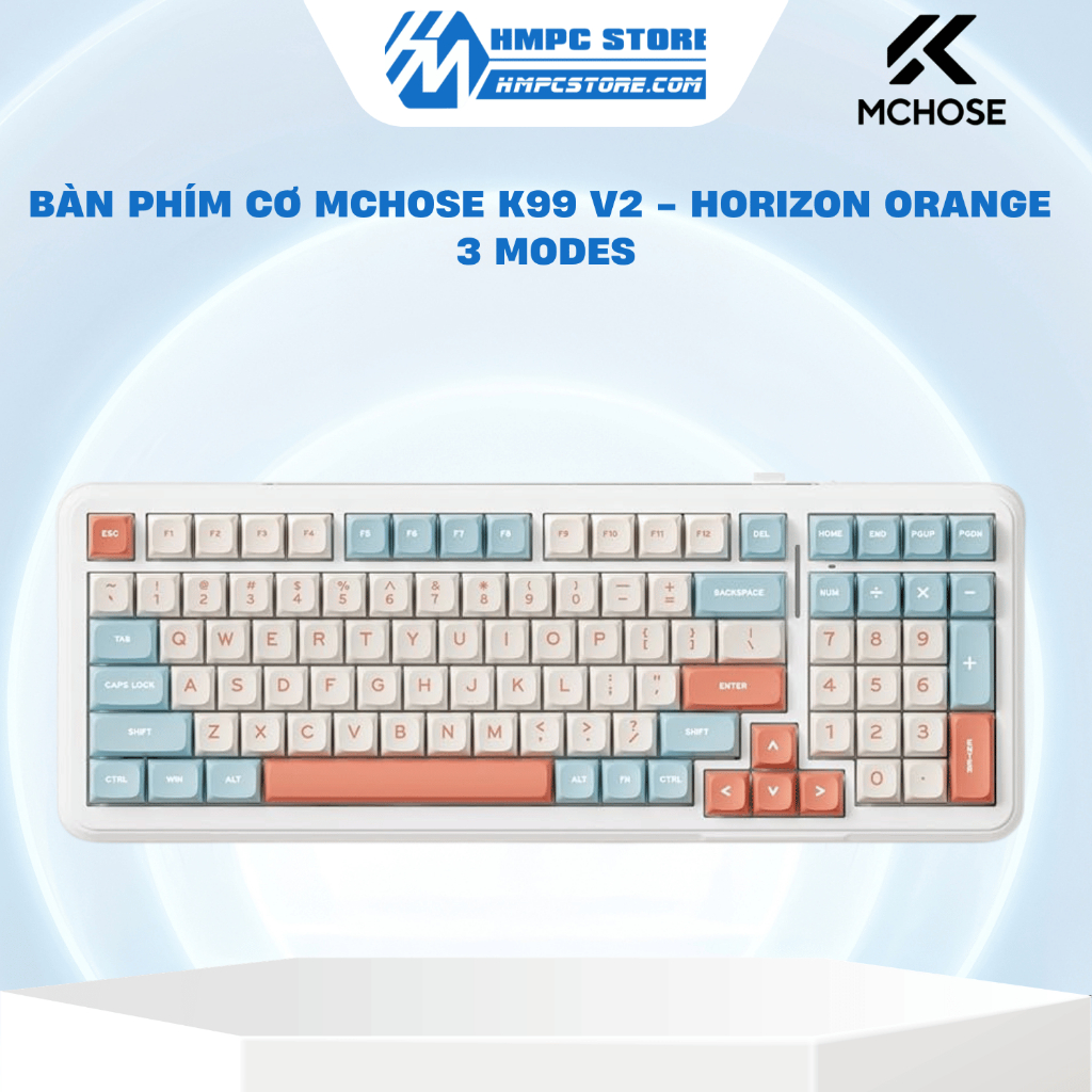 [HÀNG CHÍNH HÃNG] Bàn phím cơ MCHOSE K99 V2 - Horizon Orange - 3 Modes | Bảo hành 12 tháng