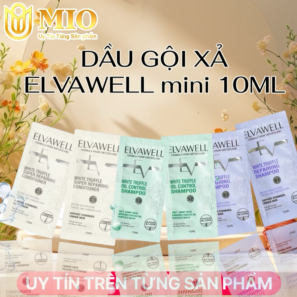 Dầu Gội xả Elvawell mini 10ml