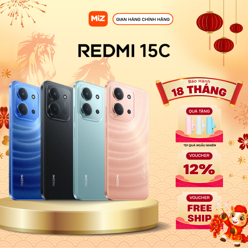 Điện Thoại Xiaomi Redmi 15C 4/128GB - 6/128GB - Bản Quốc Tế - Bảo Hành Chính Hãng 18 Tháng