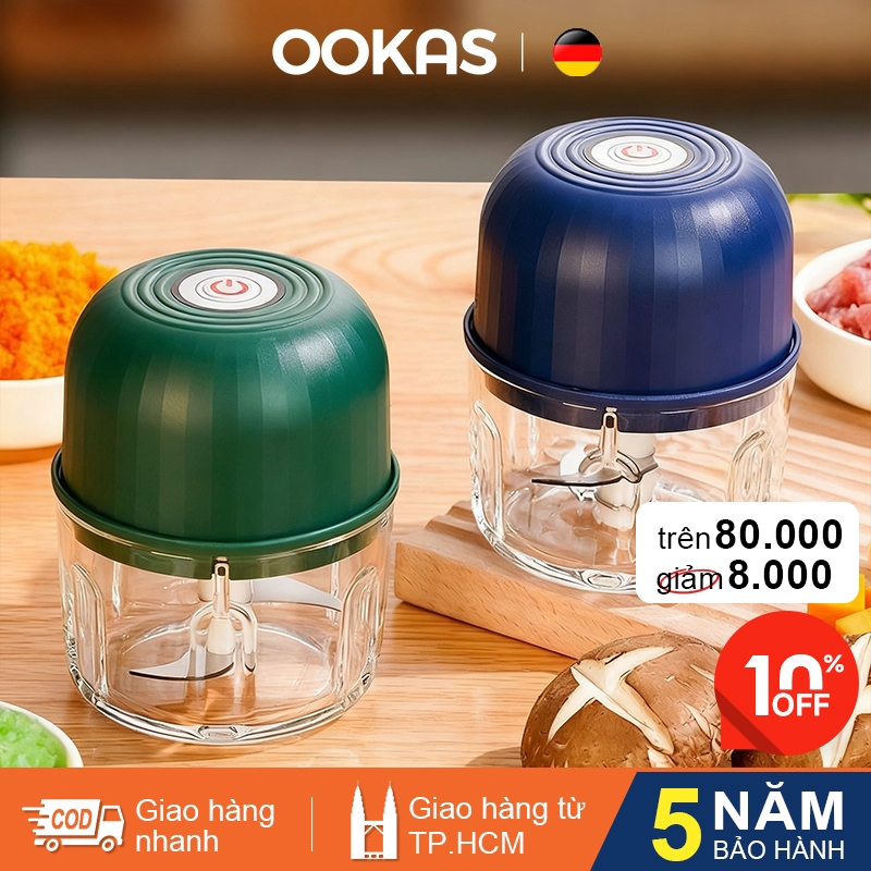 OOKAS Máy Xay Tỏi Ớt Mini cầm tay，Dung Tích 260ml，Siêu Tiện Lợi，cổng type C