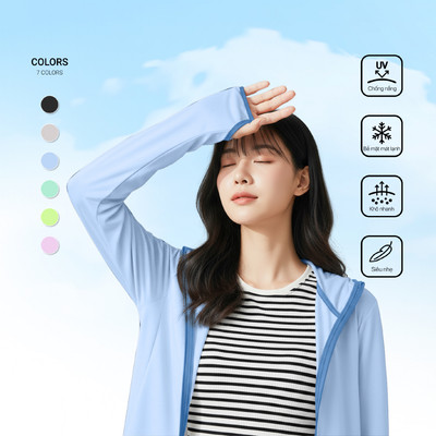 Áo Khoác Chống Nắng Chống UV Mỏng Nhẹ Nữ LIME ORANGE Air Hoodie 7 Sợi Dệt Siêu Nhẹ Co Giãn Tốt OO25471101