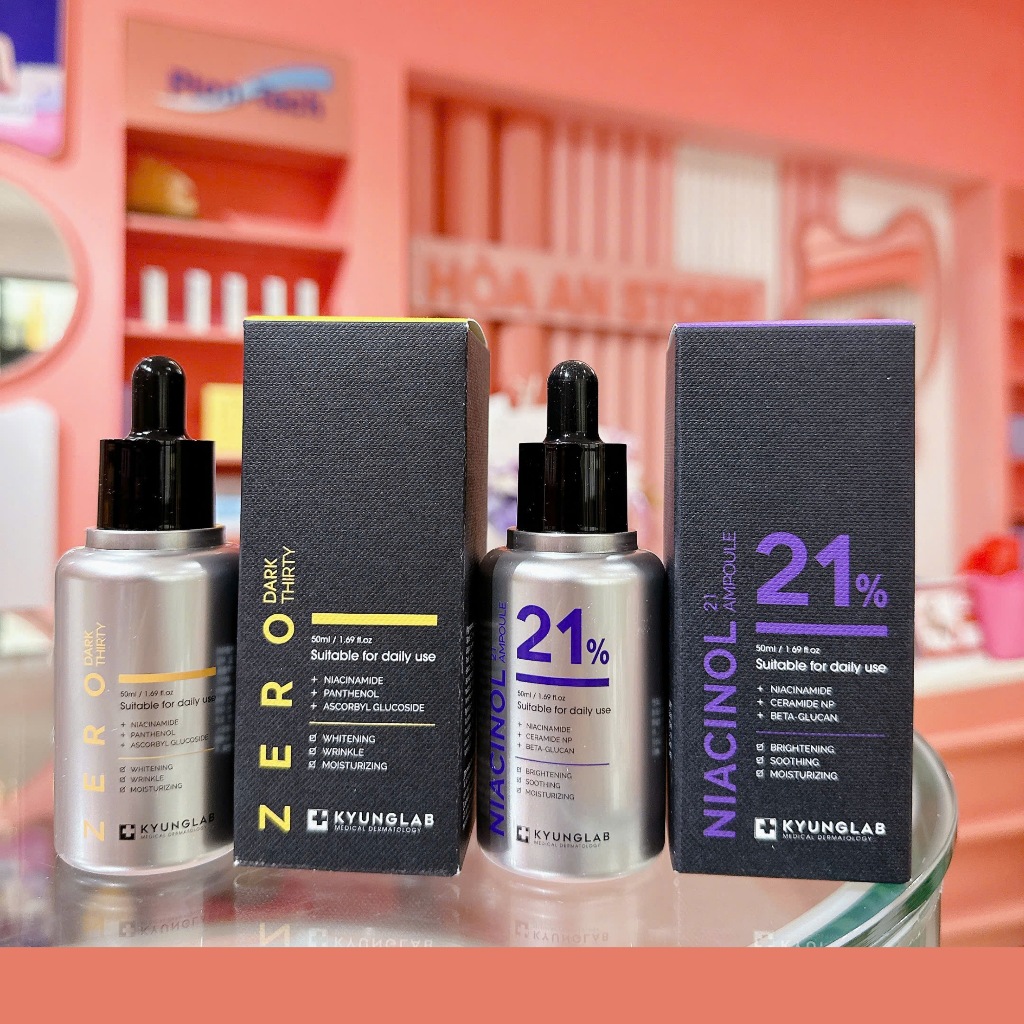 KyungLab , Serum Niacinol 21% ampoule, Serum Zezo Dark Thirty, giúp thu nhỏ lỗ chân lông,dưỡng trắng
