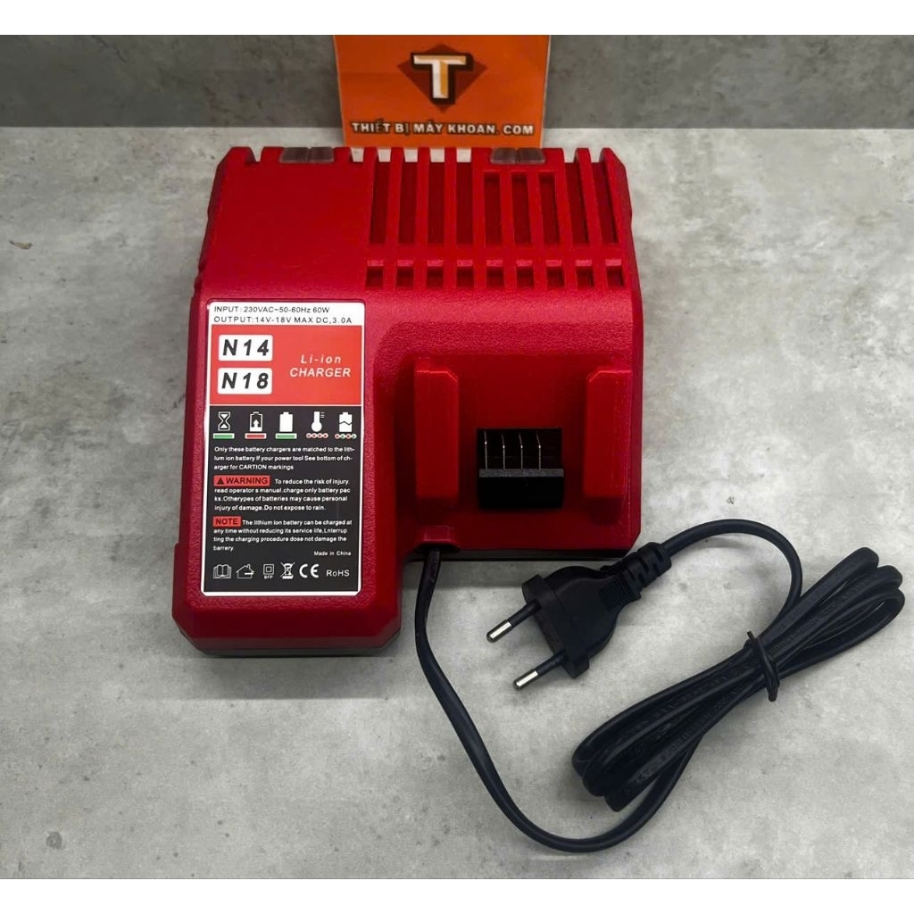 Sạc Pin Milwaukee M14 , M18 , sạc nhận zin cho pin Milwaukee 14.4V - 18V