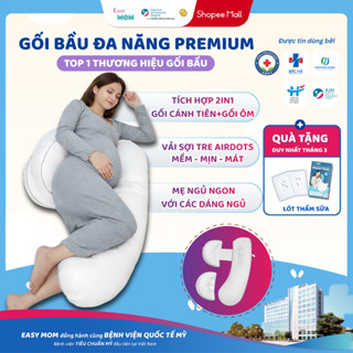 Gối Ôm Bầu Đa Năng Easy MOM Premium 2in1 Tích Hợp Gối Cánh Tiên Và Gối Ôm Cho Bà Bầu Giảm Đau Lưng Hỗ Trợ Giấc Ngủ