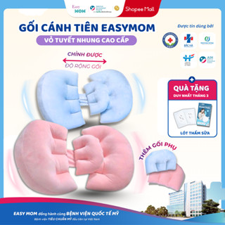 Gối bầu cánh tiên Easy MOM 3 cánh cao cấp vải nhung giúp kê bụng bầu giảm đau lưng