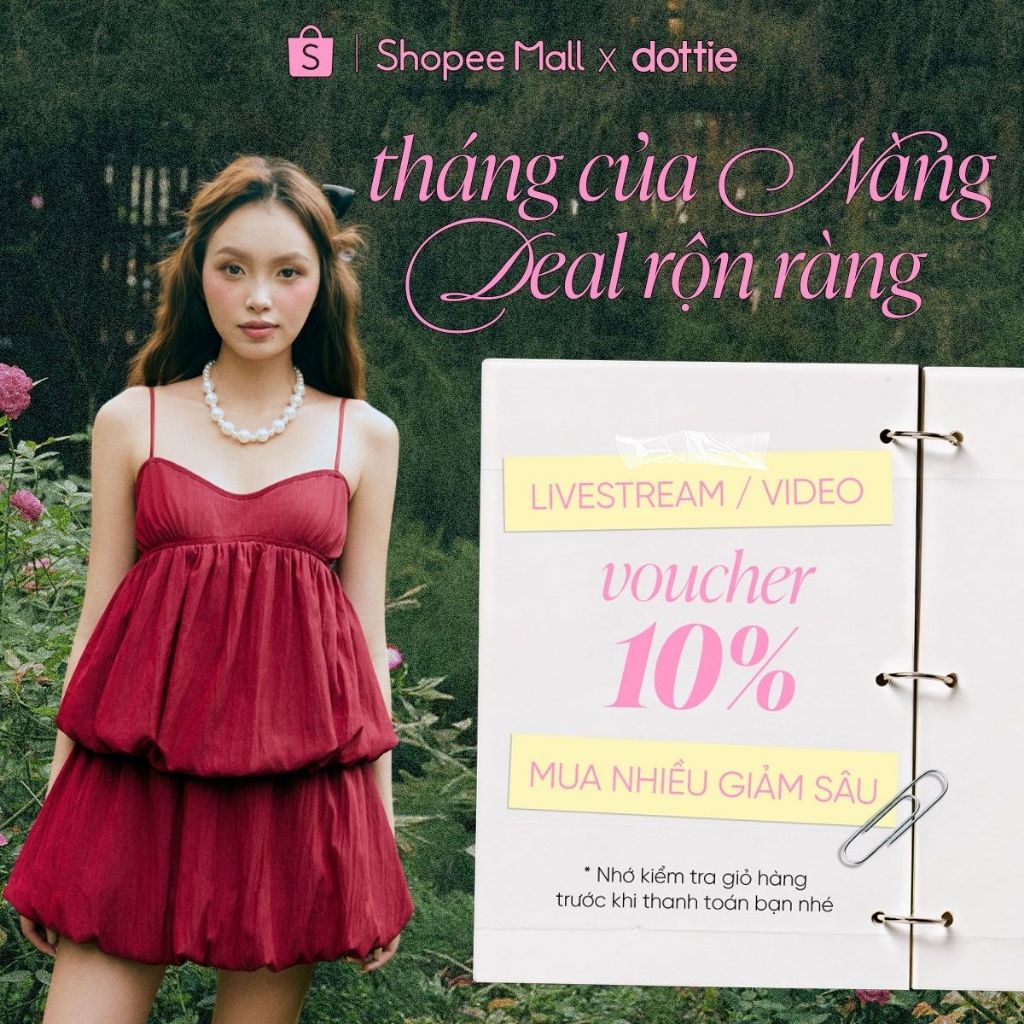 [SUMMER] DOTTIE - Áo hai dây dáng bi - Đỏ - T1170