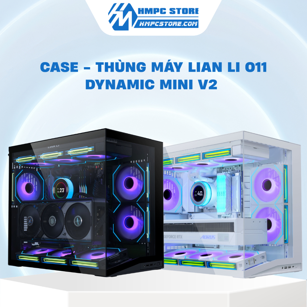 Case - Thùng máy Lian Li O11 DYNAMIC MINI V2 - Hỗ trợ dựng card, bảo hành 24 tháng