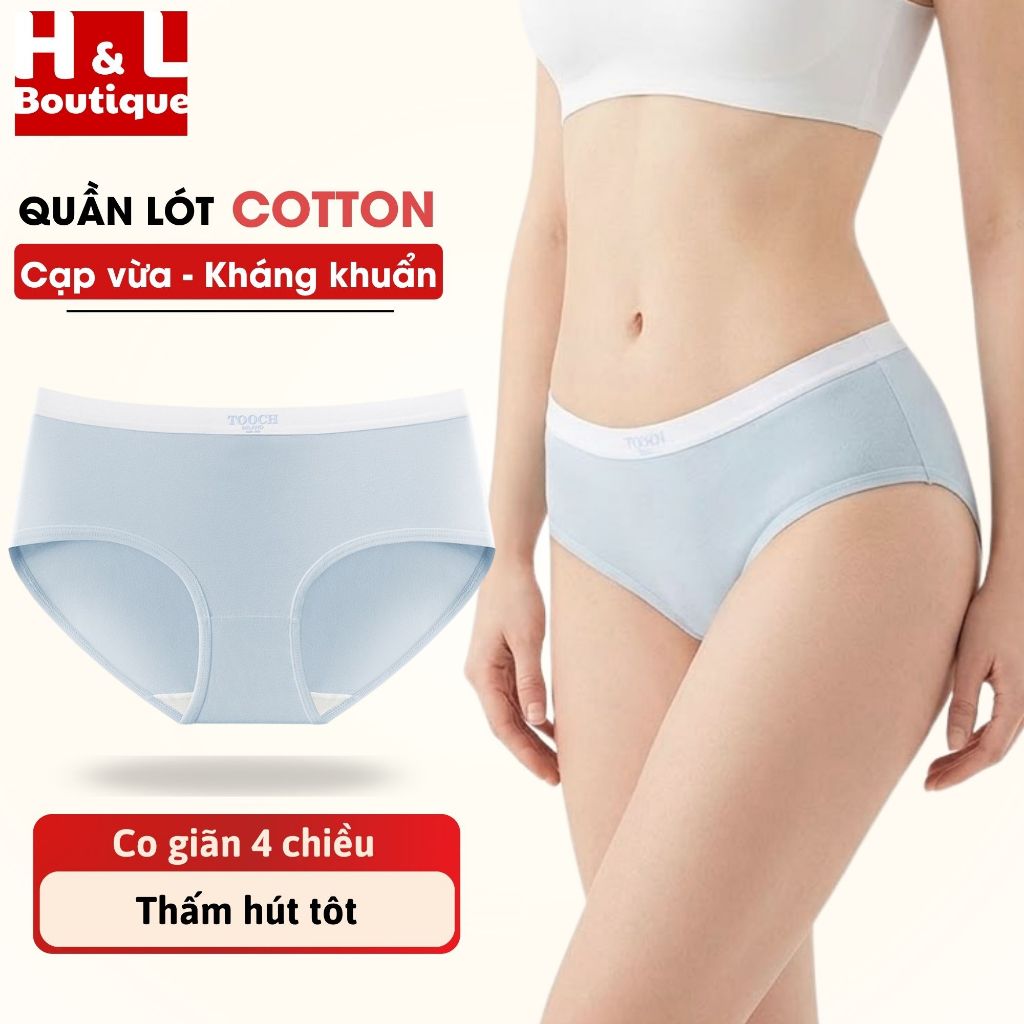 Quần Lót Cotton Co Dãn Thoáng Mát - Quần Chip Nữ Cạp Vừa Đáy Máy 2 Lớp Chắc Chắn HL BOUTIQUE L4111